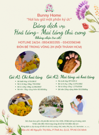 Top 6 đơn vị hỏa táng thú cưng TPHCM trọn gói uy tín tại TrumPet (Bunny Home)